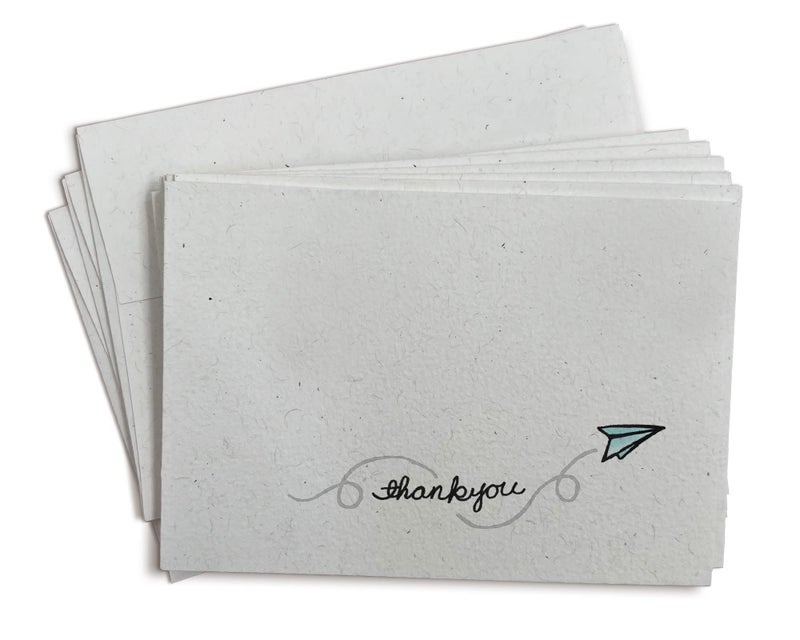 Black Tabby Studio Paper Plane Thank You Cards - 24 Greeting Cards with Envelopes - Image 1
